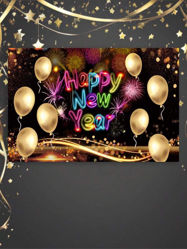1pc-2024 New Year Theme Party Decoration Supplies, New Year Banner Hanging Cloth, New Year Background Cloth, Photo Background