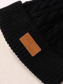 1 Miếng Dệt kim Mũ len Với Giường đôi tiêu chuẩn Đối với Bé gái , Mùa thu Và Mùa Đông - màu đen - Xem 3