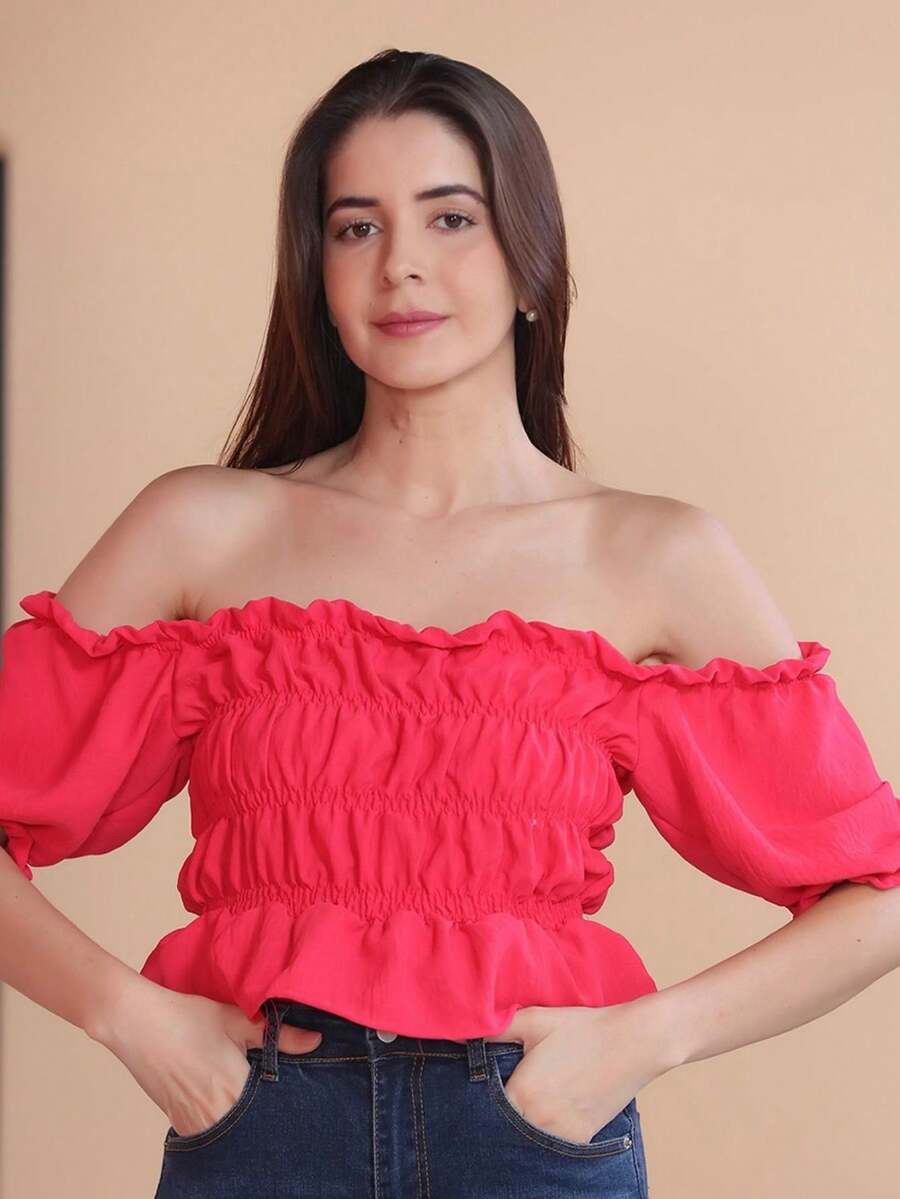 Women Tops - Màu Hồng Tươi - Xem 1