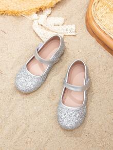女童公主風格皮鞋,可愛時尚,適合正式場合或日常穿著 - 銀色 - 查看 3