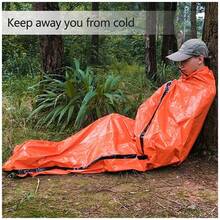 1 Miếng Cắm Trại Ngoài Trời Túi ngủ Đối với Thời tiết lạnh , Khẩn cấp Chăn & Sơ cứu PE Túi ngủ - trái cam - Xem 4