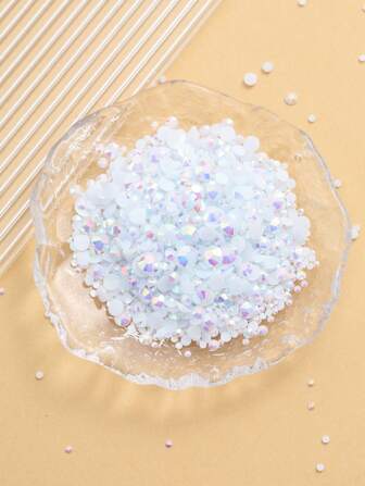 2MM-6MM Mixed Size 2000PCS/Pack Round Flat Back Resin Rhinestones Jelly Candy AB Color Bling Strass Glitter DIY Nail Art Gems Stones Diamond Manicure Nail Decal Glue On DMC Jewelry Bead For Clothes, Bag, Shoes, Nail Art, Mugs, Bottles, Tumblers, Mobile ,Makeup DIY Accessories