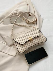 時尚純色復古長棍袋設計簡約腋下女士肩袋 - 彩色 - 查看 5