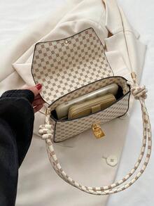 時尚純色復古長棍袋設計簡約腋下女士肩袋 - 彩色 - 查看 6