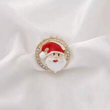 1入組聖誕老人胸針,新年送禮佳品,適用於外套、風衣、針織衫裝飾,可愛風格,深受韓國和日本學生喜愛