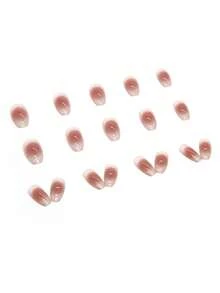 24pcs/set Short Square Nail Tips With 1pc Nail File And 1pc Jelly Gel - Multicolor - View 3