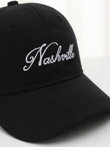 1 Pieza Gorra De Béisbol Bordada Unisex Adecuada Para Uso Diario - Negro - Ver 4