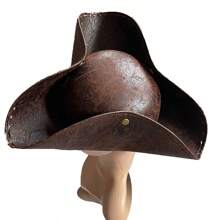 1pc Men's Pirate Captain Hat Triangular Hat For Party, Cosplay Costume Cowboy Hat - Brown - View 5