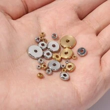 20入組3-10MM不銹鋼金屬平底珠子鬆動隔片珠子適合珠寶製作DIY項鍊手環配件