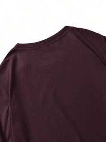 Men T-Shirts - 酒紅色 - 查看 4