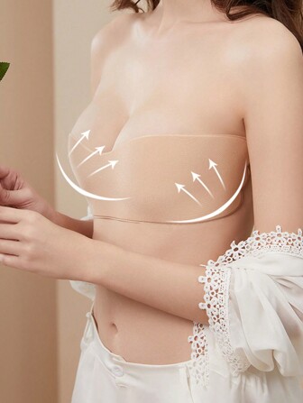 1pc Seamless Push-up Sticky Bra Silicone Adhesive Bras For Wedding Dress, Formal Dresses