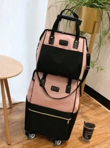 2pcs/Set Trolley Case,Large-Capacity Portable Travel Boarding Case Set, Lightweight Travel Storage Backpack Set With Wheels,Expended Foldable Wheeled Duffle Backpack Set, Portable Luggage Trolley Backpack Set, Carry On Travel Backpack Set, Large Capacity Duffle Trolley Backpack Sets, Travel Storage Rolling Backpack Sets, Suitcase With Wheels Rolling Backpack Travel Storage Backpack For Airplane Train For Women Girl Student School College Dorm Essentials Travel Essentials Travel Bag Luggage Bag Hand Bag Gym Bag Weekend Bag For Business Travel Vacation Holiday Outdoor Back To School Handbag Handbags Hand Bags For Suitcase Overnight Bag Duffle Bag Duffel Bag For Luggage Carry On Bag College Bag Luggage Bags Weekender Bag Hospital Bag Winter