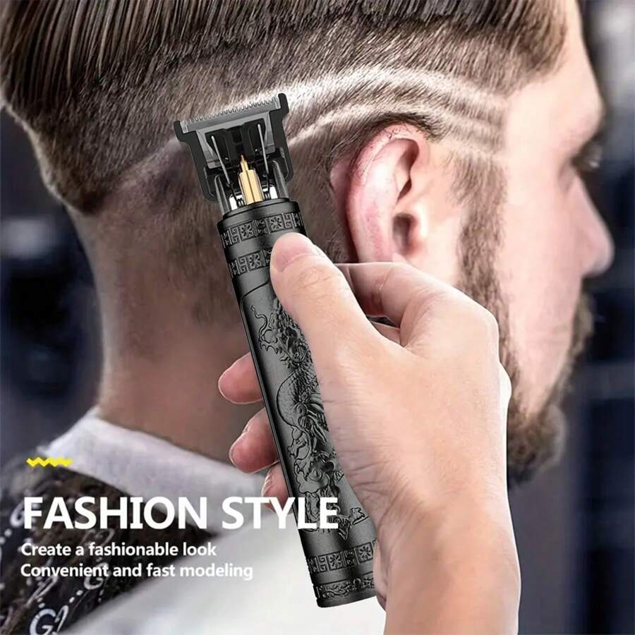 1pc Shaver Electric Shaving Razor Sideburns Trimmer Hair Clipper Two-in-one Electric Haircutting Pusher - Black - View 1