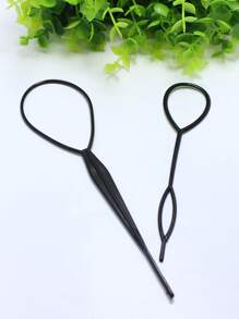 2pcs Black Multifunctional Hair Braider Tool - Black - View 4