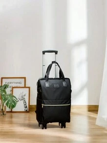 Large-capacity Portable Travel Boarding Case, Lightweight Travel Storage Bag With Wheels,Expended Foldable Wheeled Duffle backpack, Portable Luggage Trolley backpack, Carry On Travel Backpack, Large Capacity Duffle Trolley Backpack, Travel Storage Rolling Backpack,Suitcase With Wheels Rolling Backpack Travel Storage Backpack For Airplane Train For Women Girl Student School College Dorm Essentials Travel Essentials - Black - View 7