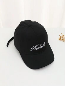 1 Pieza Gorra De Béisbol Bordada Unisex Adecuada Para Uso Diario - Negro - Ver 3