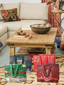 4入組/袋不織布聖誕禮品袋,帶手柄 - 彩色 - 查看 3