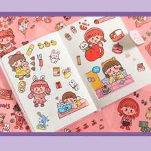 20pcs Cartoon Pattern Sticker Set, Each Sticker Has Different Creative Cartoons, Approximately 3-5 Designs Per Sticker, Each Sticker Is About 6*6cm, 300pcs Assorted Styles Randomly Sent