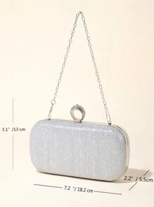Bolso de mano de noche de mujer elegante, brillante, con lentejuelas y de lujo, bolso minimalista brillante y purpurina, bolso cuadrado brillante perfecto para fiestas, bodas, galas, cenas y cócteles