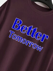 Men T-Shirts - 酒紅色 - 查看 1