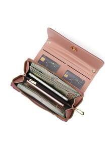 最熱跨境銷售女士錢包斜挎包新潮流波點手機包大容量肩背包手拿包 - 藍色 - 查看 9