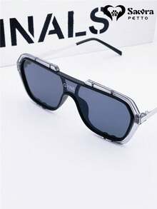 Lentes de sol tipo aviador piloto para hombre accesorios de moda - Negro - Ver 2