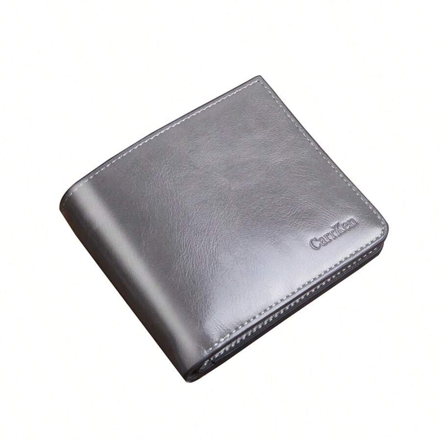 Ngắn Dây kéo Da Ví Với Khóa Khép kín , Retro Đa chức năng Thiết kế - Xám - Xem 1