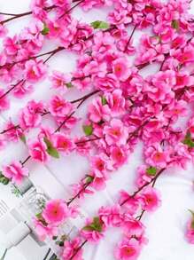 10 Ramos de flor flores artificial de sakura en forma de rama de cerezo 120cm decoracion lindo cute diseño minimalista elegante para diseño del hogar bodas y eventos - Rosa Fucsia - Ver 3