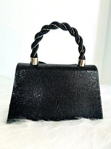 JIOMAY 閃閃發光,閃爍亮晶晶的華麗、優雅、精緻、安靜的奢華閃耀蝴蝶結鑲鑽晚宴包,黑色晚餐包,優雅的鑲鑽、水晶裝飾、仿珍珠適合派對女孩、女人、淑女、新娘,非常適合派對、婚禮、舞會、晚餐/宴會,最好的女性禮物。 - 黑色 - 查看 5