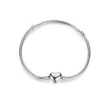 1 Women's Bracelet Love Buckle Basic Chain Snake Bone Chain - Silver - View 3