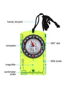 1pc Outdoor Multifunctional Compass With Map Scale, Survey Magnifier, And Survey Compass - Camping And Climbing Tool - Green - View 5
