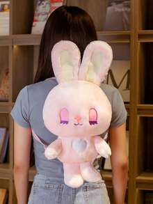 Bobbybear 1 pieza dulce con suave soñador rosado conejo Mochila , creativo fantasía conejo doble hombro Bolso como regalo de cumpleaños - Rosa - Ver 3