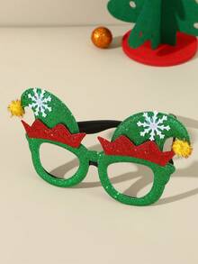 1pc Christmas Party Decorative Eyeglasses Frame For Adult & Kids, Random Color - Green - View 3