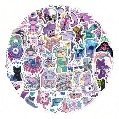 65 件哥特风格恐怖主题贴纸，适用于笔记本电脑、笔记本、手机壳装饰 DIY、生日、圣诞礼物、手机壳贴纸、生日装饰、手机壳哥特、贴纸、恐怖贴纸、哥特