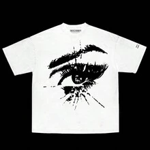 Unisex Drop Shoulder T-Shirts With Print - White - View 1