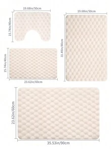 1pc Simple Solid Color Plush Bathroom Soft And Absorbent U-Shaped Mat With Anti-Slip Bottom Home Bathroom Decor Bath Rug Floor Carpet Outdoor Rug Door Mat Fall Decor Bathroom Accessories Back To School Entryway Decor - Beige - View 5