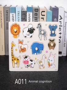 Wooden Grab Puzzle Board Game For Children, Baby Early Educational Toy For Brain Development, Match Learning - Multicolor - View 1