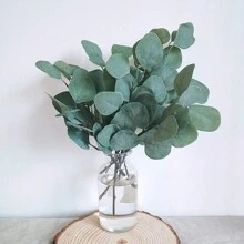10 件/30 件/50 件假桉树叶家居户外花园情人节新年礼物装饰茎散装人造银元植物灰绿色高婚礼人造绿植节日绿色花卉布置，情人节，礼物 - 綠色 - 查看 4