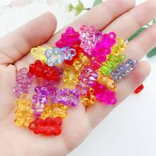 50颗亚克力迷你彩色小熊珠，颜色随机，适合制作珠宝 - 彩色 - 查看 5