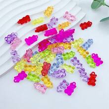 50颗亚克力迷你彩色小熊珠，颜色随机，适合制作珠宝 - 彩色 - 查看 3