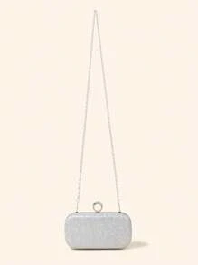Bolso de mano de noche de mujer elegante, brillante, con lentejuelas y de lujo, bolso minimalista brillante y purpurina, bolso cuadrado brillante perfecto para fiestas, bodas, galas, cenas y cócteles