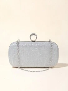 Bolso de mano de noche de mujer elegante, brillante, con lentejuelas y de lujo, bolso minimalista brillante y purpurina, bolso cuadrado brillante perfecto para fiestas, bodas, galas, cenas y cócteles