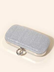 Bolso de mano de noche de mujer elegante, brillante, con lentejuelas y de lujo, bolso minimalista brillante y purpurina, bolso cuadrado brillante perfecto para fiestas, bodas, galas, cenas y cócteles