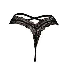 綑綁式歐美風情性感蕾絲丁字褲，低腰交叉設計