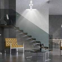 Foco Led Tipo Ventilador 36W 4 Aspas Plegable. Luz Blanca Frio. Ecologico, Alta Vida Util. apto para todo tipo de mobiliario: restaurante, jardines, pasillos, fabricas, hogar, oficina, etc... - Blanco - Ver 4