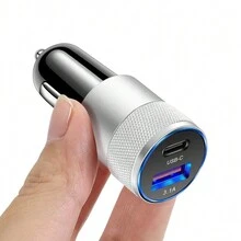 olaf 1pc 66w PD Car Charger - Silver - View 2
