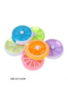 Portable Pill Box For Pocket: Weekly Pill Organizer, Vitamin Case And Small Pill Container Box With 7-day Am/pm - Orange - View 4