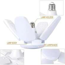 Foco Led Tipo Ventilador 36W 4 Aspas Plegable. Luz Blanca Frio. Ecologico, Alta Vida Util. apto para todo tipo de mobiliario: restaurante, jardines, pasillos, fabricas, hogar, oficina, etc... - Blanco - Ver 2