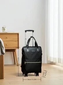 Large-capacity Portable Travel Boarding Case, Lightweight Travel Storage Bag With Wheels,Expended Foldable Wheeled Duffle backpack, Portable Luggage Trolley backpack, Carry On Travel Backpack, Large Capacity Duffle Trolley Backpack, Travel Storage Rolling Backpack,Suitcase With Wheels Rolling Backpack Travel Storage Backpack For Airplane Train For Women Girl Student School College Dorm Essentials Travel Essentials - Black - View 10