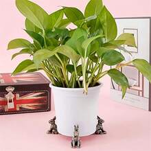 3 件兔子雕像，适用于家居装饰动物雕像花盆底座装饰装饰树脂可爱工艺礼品家居装饰配件适用于客厅卧室花园，1.38*0.79*1.57 英寸。,园艺工具，园艺工具 - 深灰色 - 查看 3